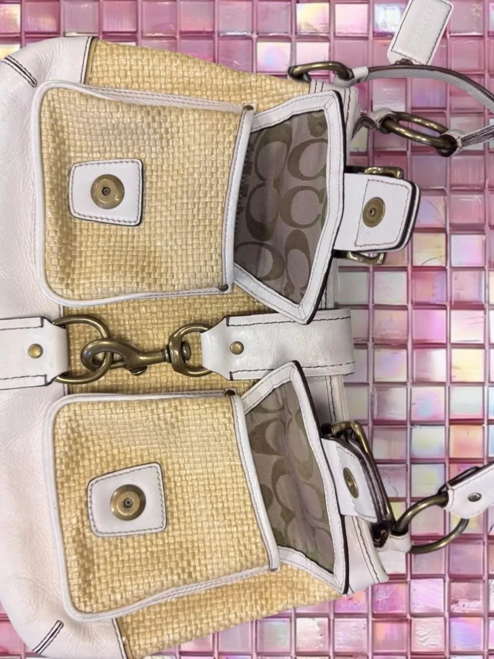 Rare Coach Legacy Straw Tote 🤍✨ - Picture 5 of 6